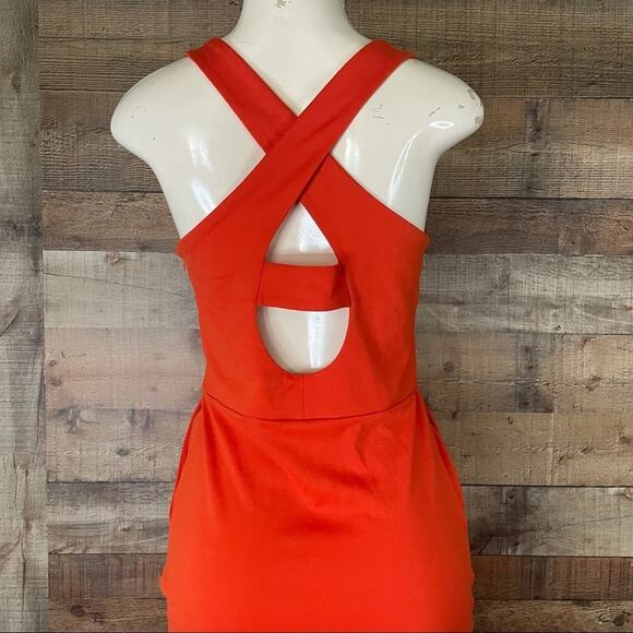Jack by BB Dakota Penelope Ponti Roma Orange Sleeveless Dress Size Medium - Picture 8 of 12